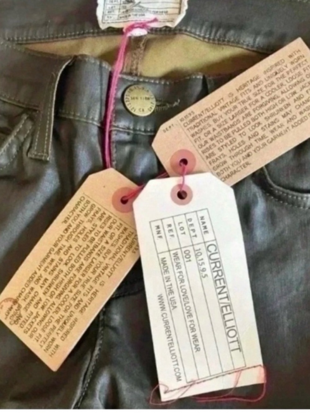 CURRENT/ELLIOTT The Ankle Skinny Coated Skinny
Pants Army Green - Picture 10 of 10
